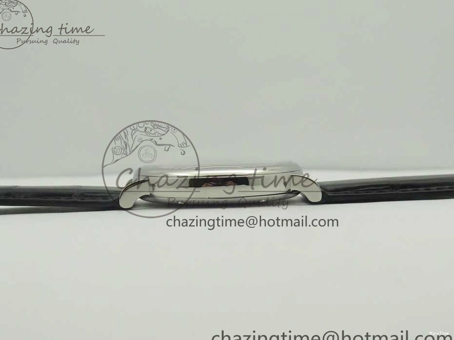 MIROTIME 0203 Supportive Portofino Automatic SS AF 1:1 Best Edition White Dial on Black Croco Leather Strap A 7184